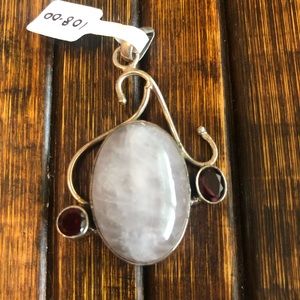 Rose quartz handmade pendant